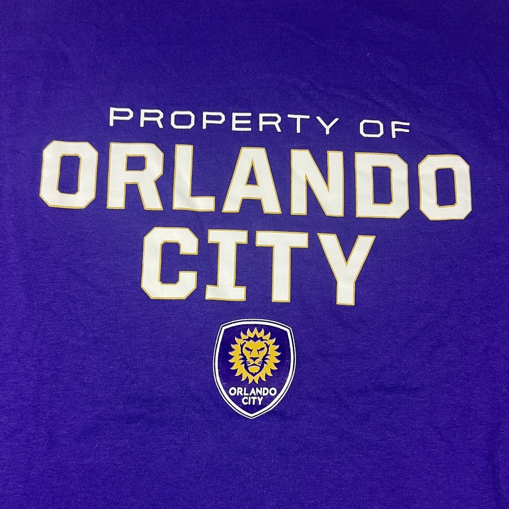 MLS Orlando City SC Property Of Mens Large Purple Short Sleeve Graphic T-Shirt - Picture 3 of 5